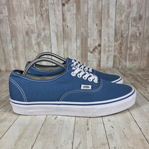 Vans Authentic Canvas Sneakers Blue Denim Mens Shoes Size 9.5